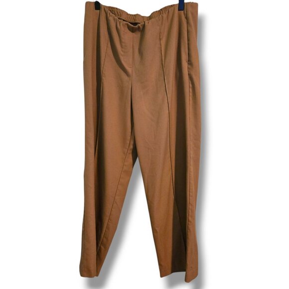 J. Jill trousers womens Large Petite pull-on wide-leg brown pockets - Picture 1 of 8